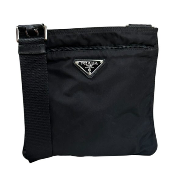 Prada Shoulder Bag Nylon Black Women's PRADA - Picture 1 of 10